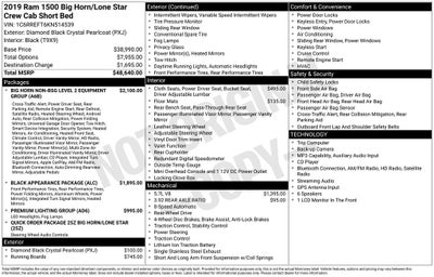 2019 RAM 1500 Big Horn/Lone Star