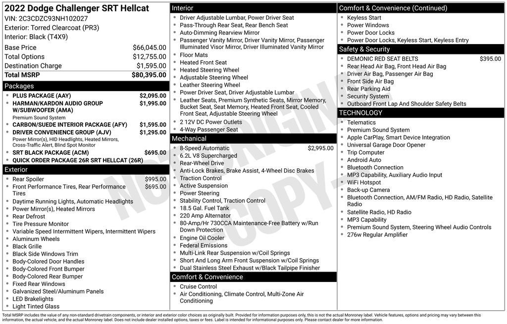 2022 Dodge Challenger SRT Hellcat