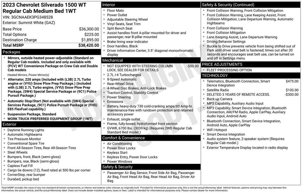 2023 Chevrolet Silverado 1500 WT