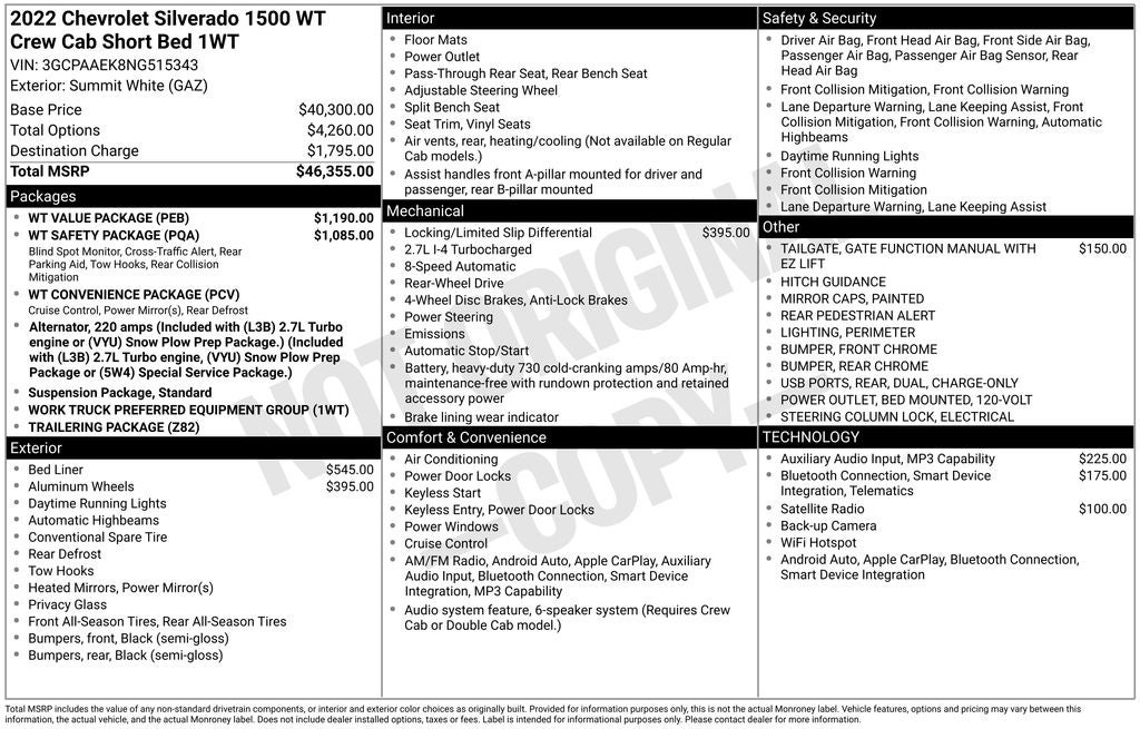 2022 Chevrolet Silverado 1500 WT