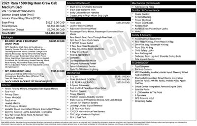2021 RAM 1500 Big Horn/Lone Star