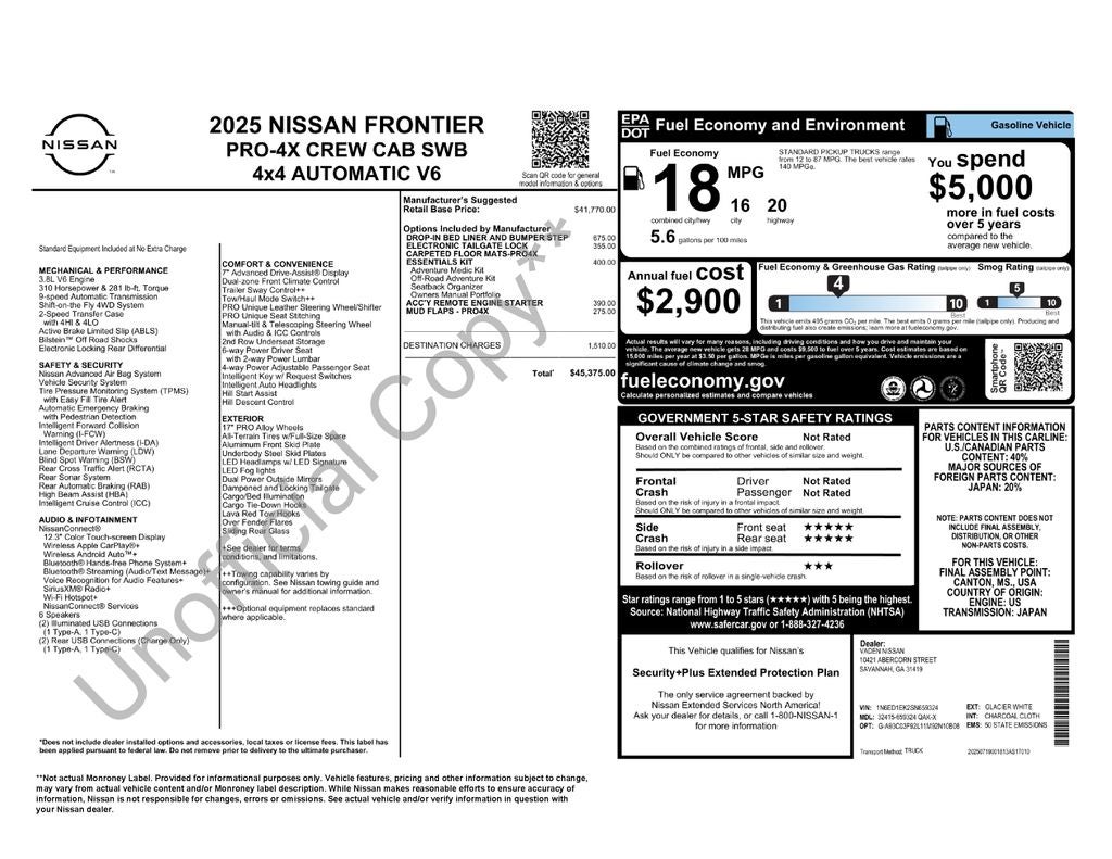 2025 Nissan Frontier PRO-4X