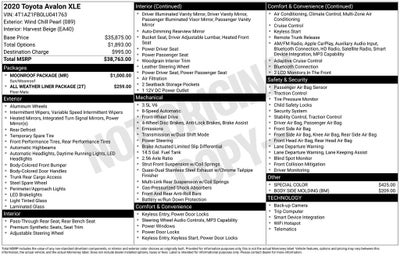 2020 Toyota Avalon XLE