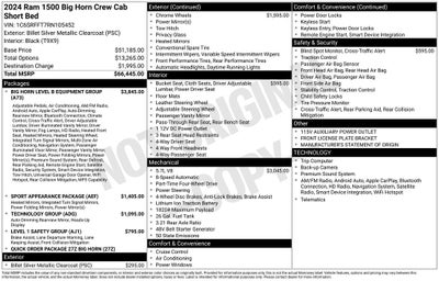 2024 RAM 1500 Big Horn Crew Cab 4x4 5'7' Box