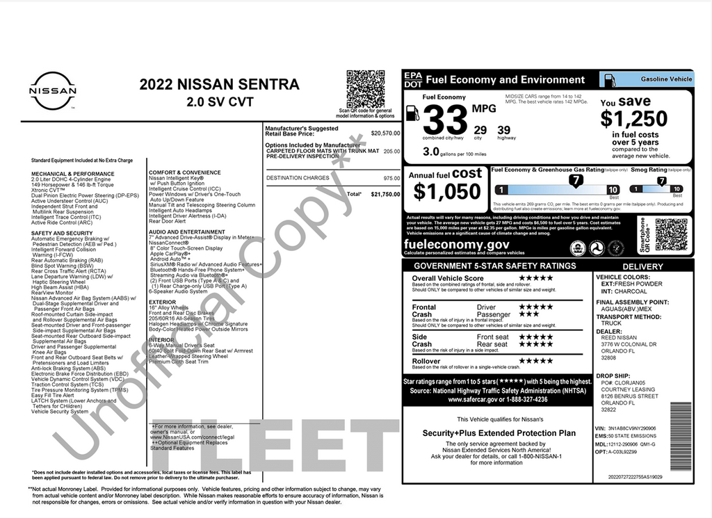 2022 Nissan Sentra SV Xtronic CVT