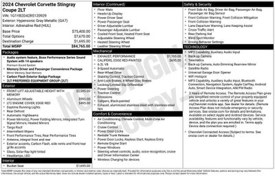 2024 Chevrolet Corvette Stingray 2LT