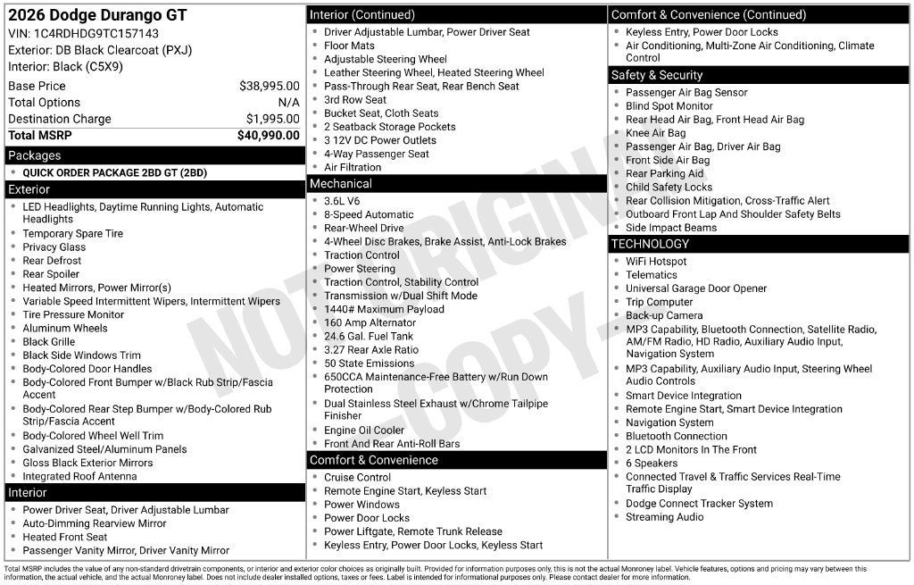 2026 Dodge Durango Base