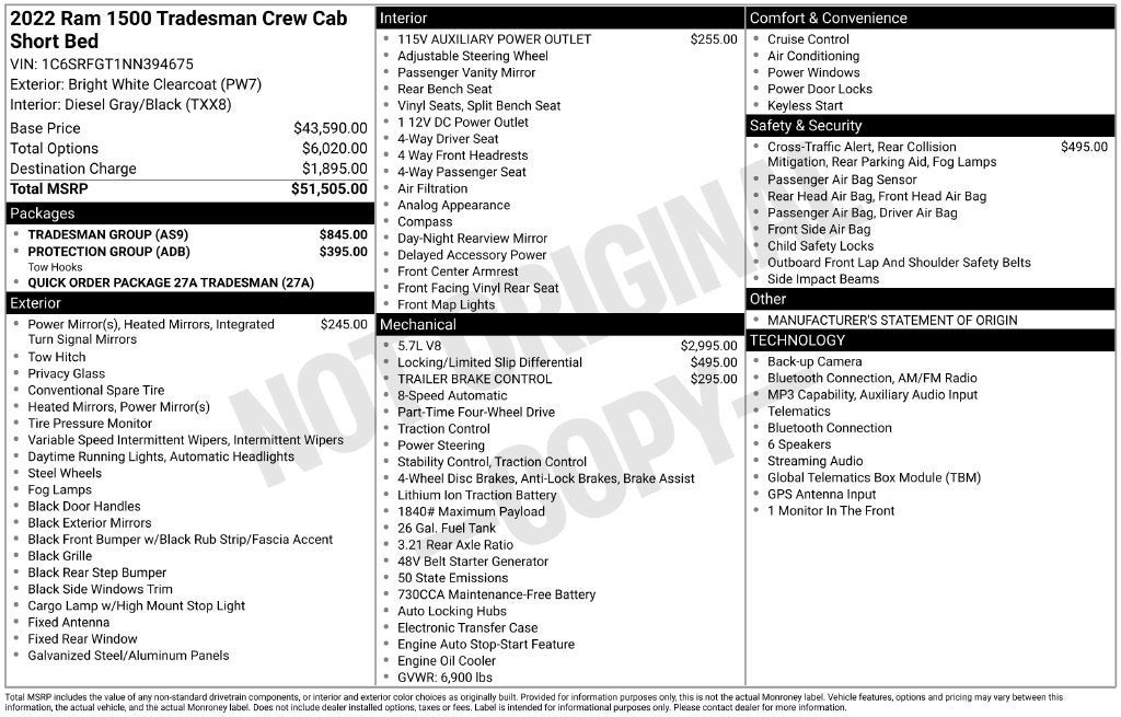 2022 RAM 1500 Tradesman